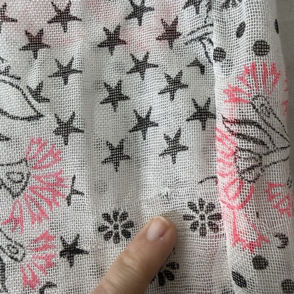 Free People Lot Of 2 Lightweight Tote Bags Floral Star Reusable Shopping Boho - Picture 6 of 8